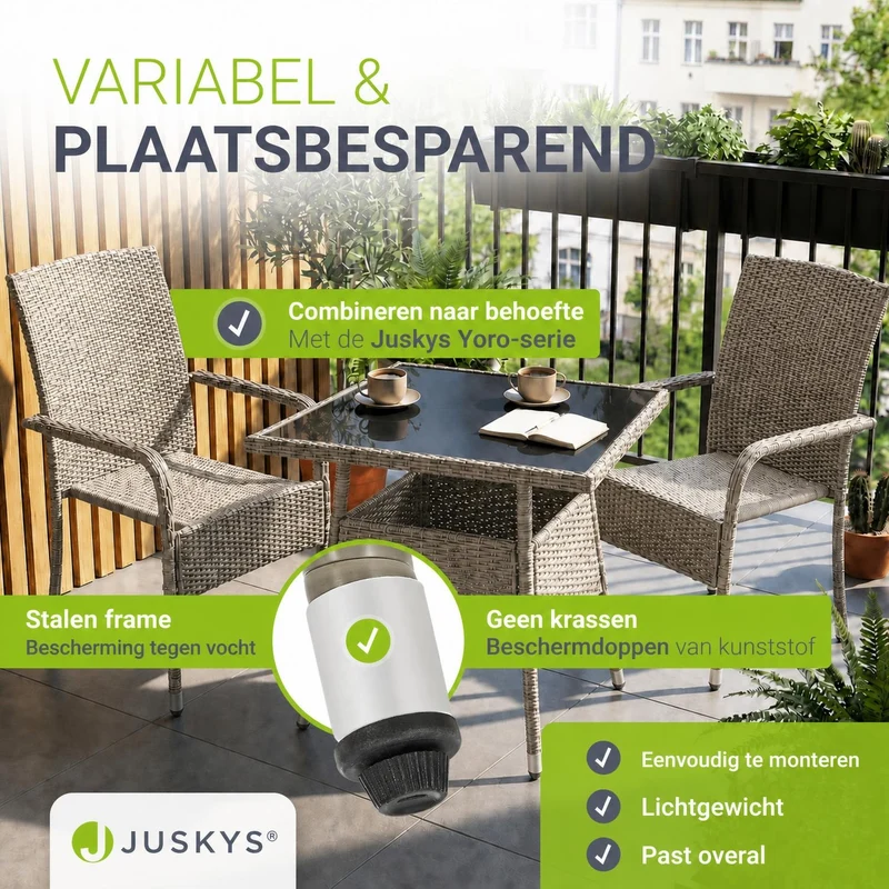 Table de jardin carrée en résine tressée Yoro