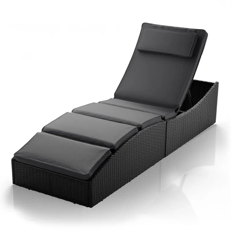 Bain de soleil pliable en résine tressée Lamia