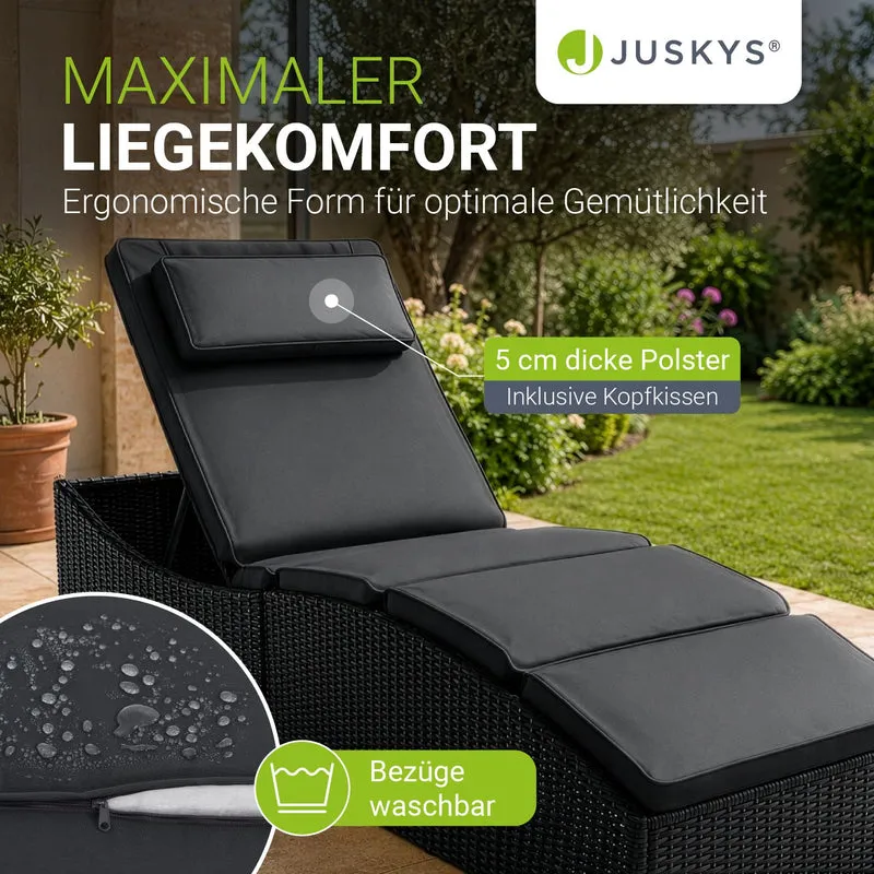 Bain de soleil pliable en résine tressée Lamia