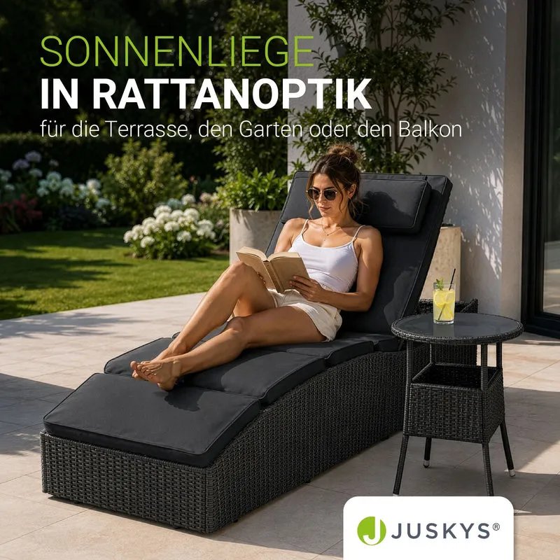 Bain de soleil pliable en résine tressée Lamia