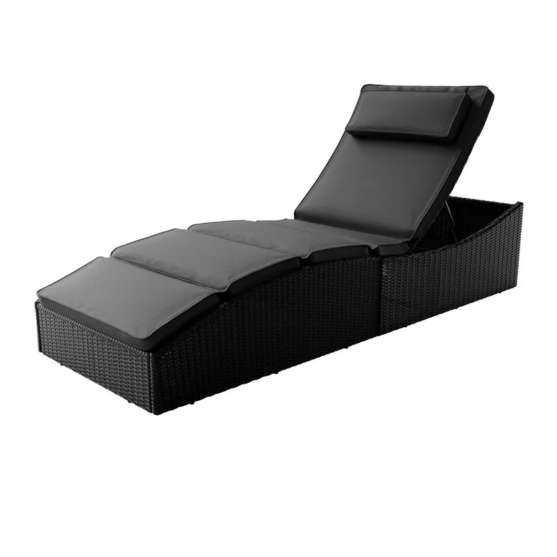 Bain de soleil pliable en résine tressée Lamia