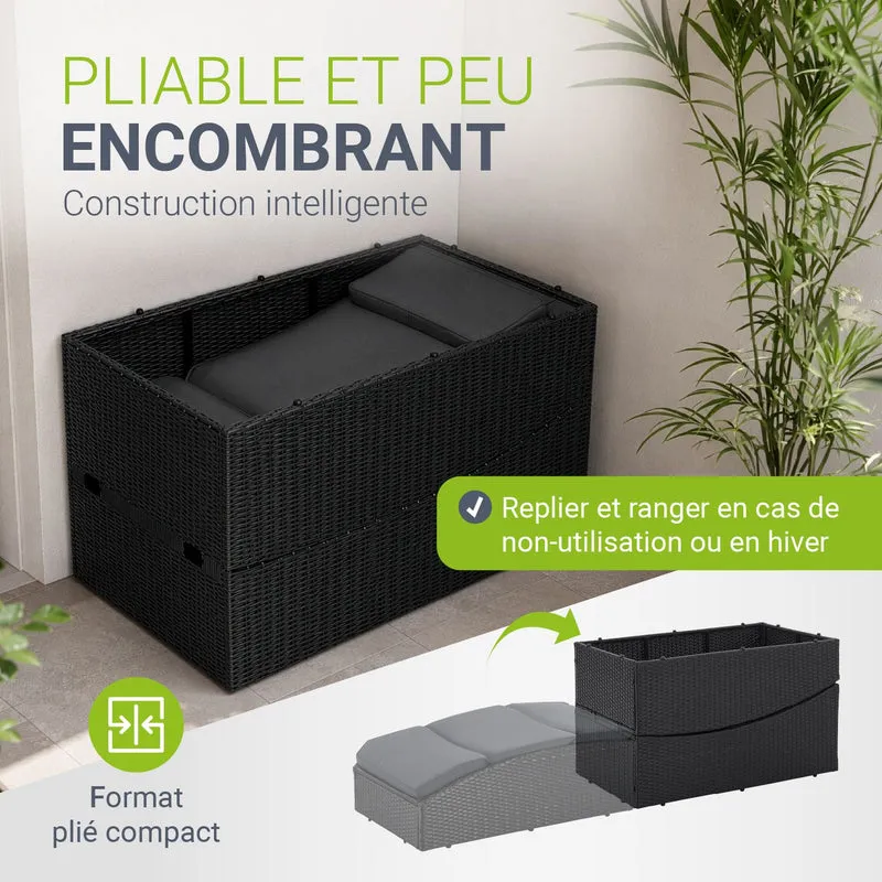 Bain de soleil pliable en résine tressée Lamia