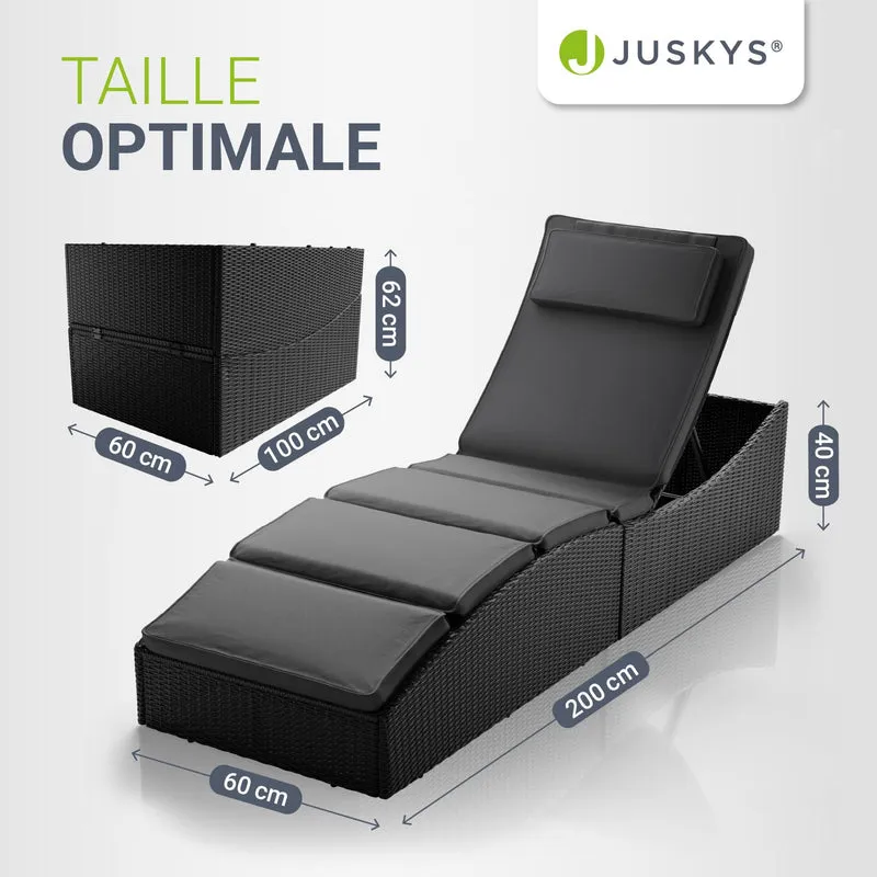 Bain de soleil pliable en résine tressée Lamia