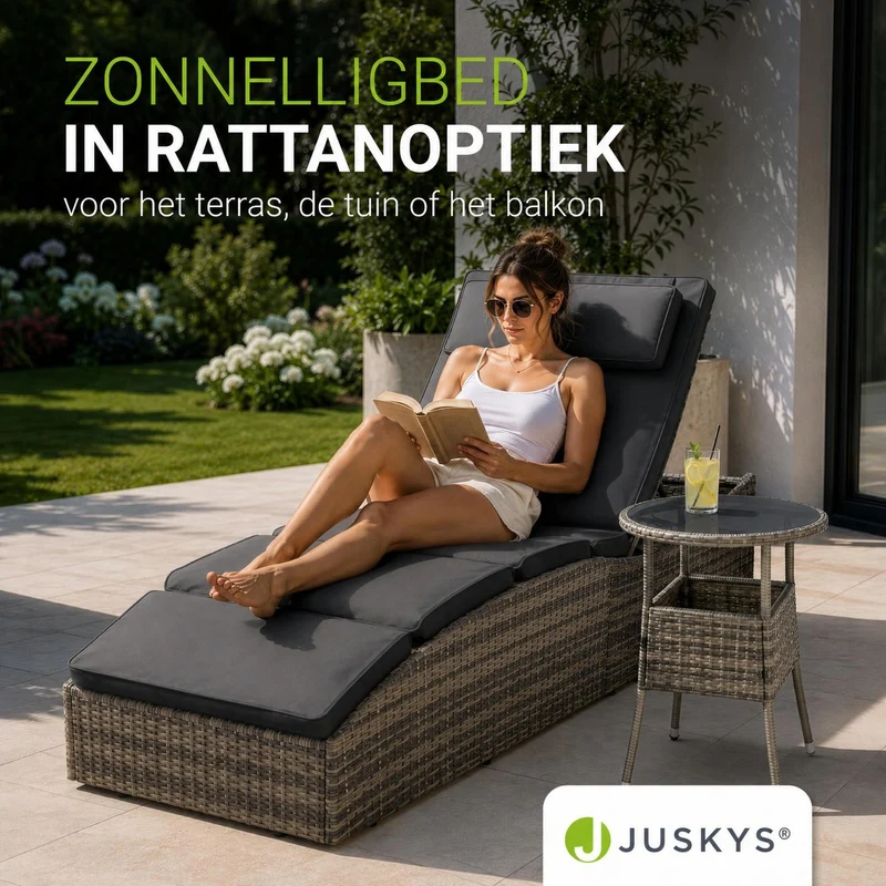 Bain de soleil pliable en résine tressée Lamia