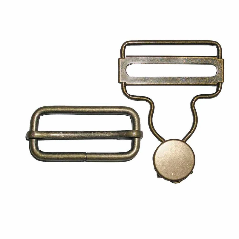 ELAN | Ensemble de boucles pour salopette avec ajusteur | 38 mm (1½ po) | Laiton antique