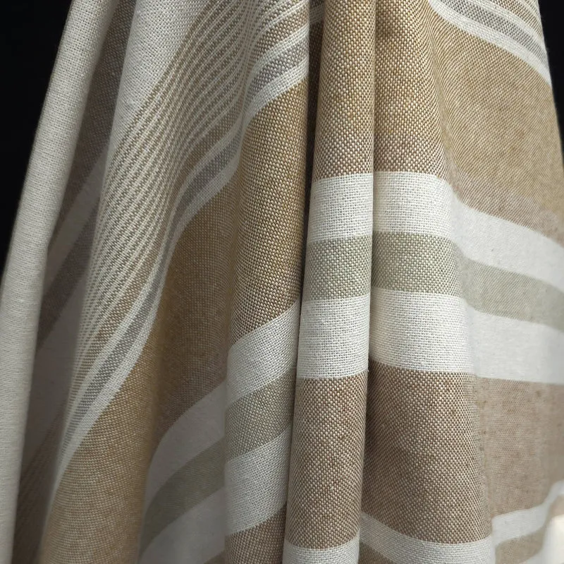 Canevas recyclé à rayures | Naturel et écru | Katia Fabrics