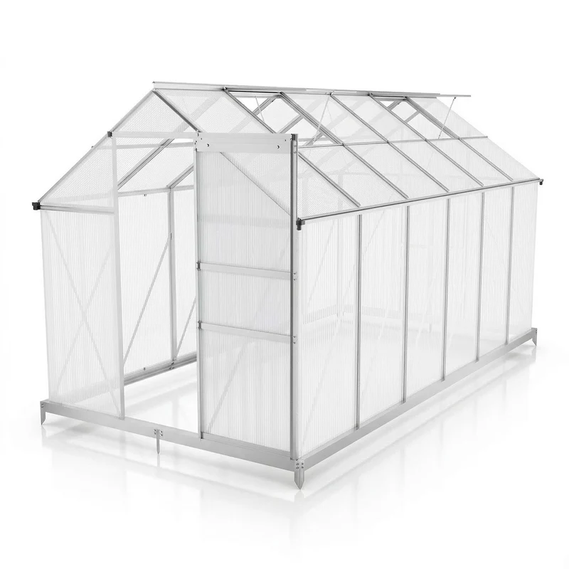 Serre en aluminium avec fondation