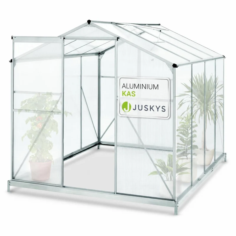 Serre en aluminium avec fondation