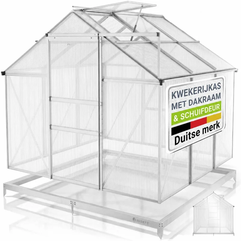 Serre en aluminium avec fondation