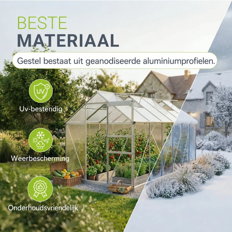 Serre en aluminium avec fondation