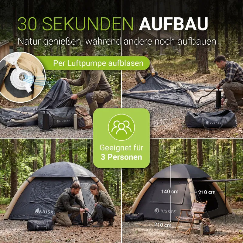 Tente gonflable avec accessoires pour 1 à 4 personnes