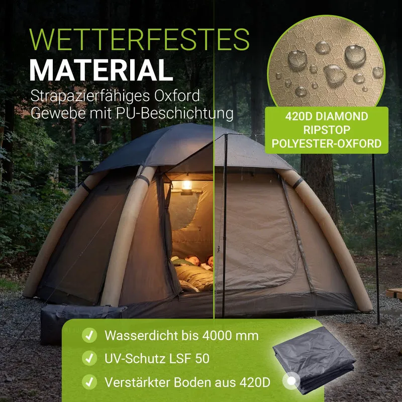 Tente gonflable avec accessoires pour 1 à 4 personnes