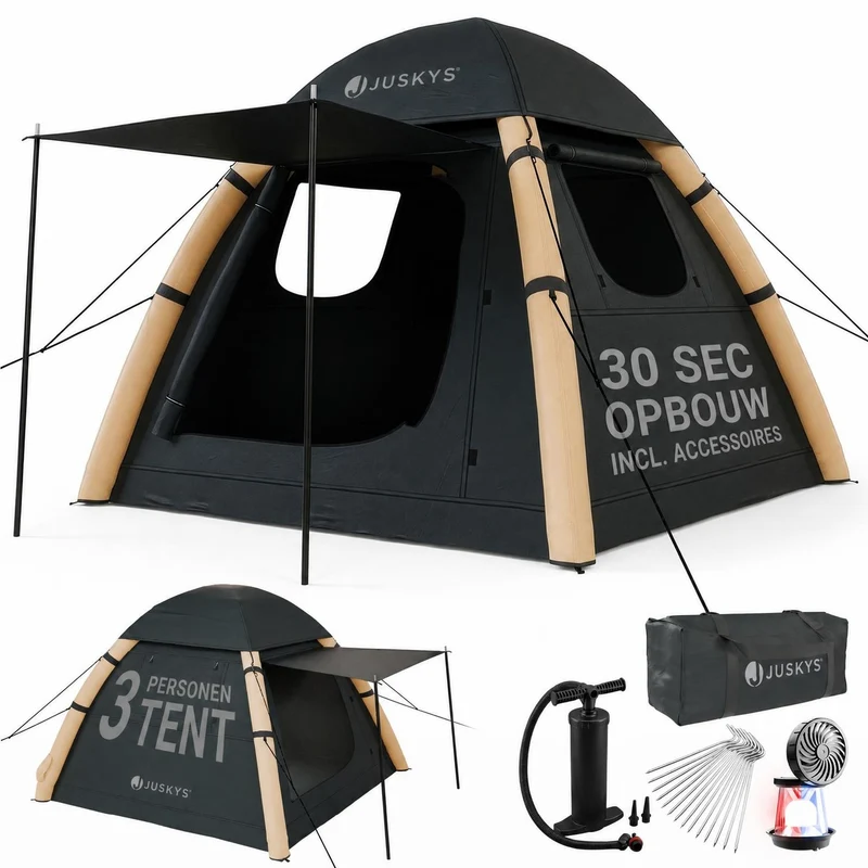 Tente gonflable avec accessoires pour 1 à 4 personnes