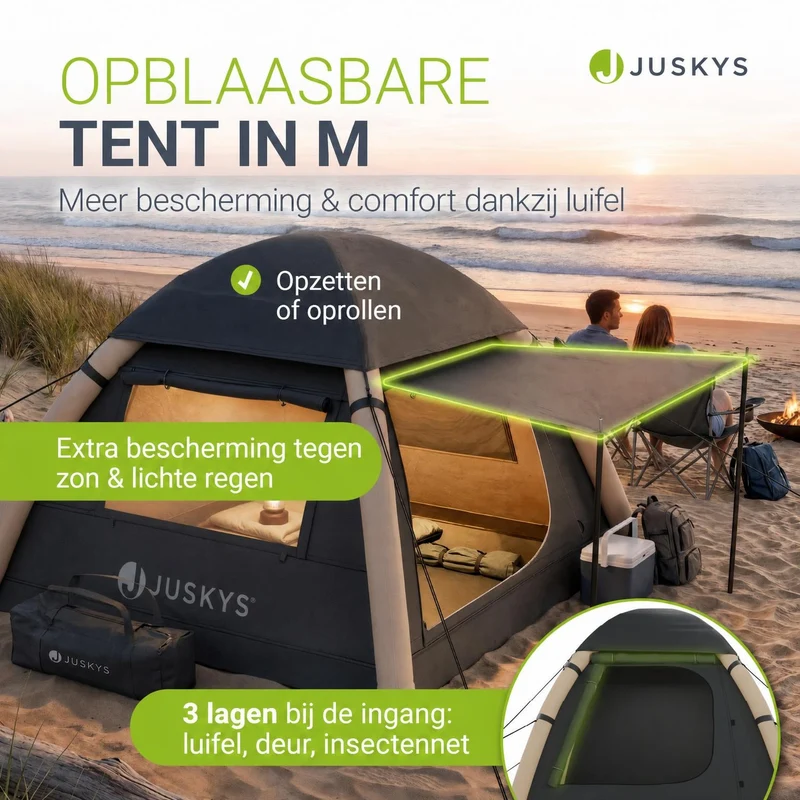 Tente gonflable avec accessoires pour 1 à 4 personnes