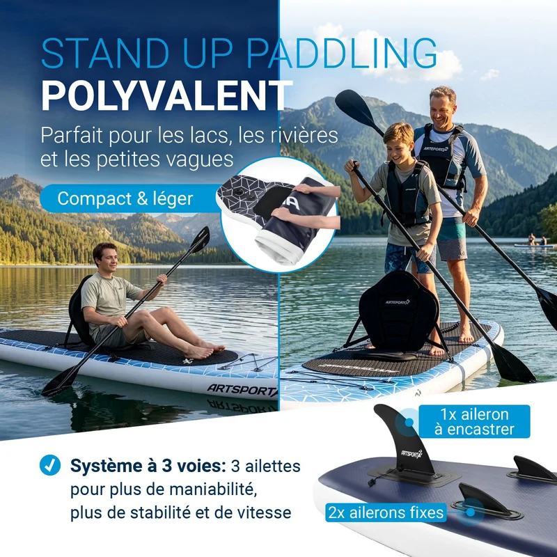 Stand up paddle avec siège kayak