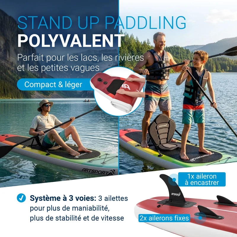 Stand up paddle avec siège kayak