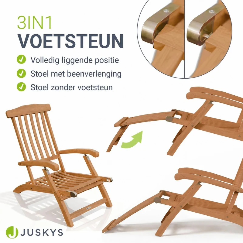 Bain de soleil de jardin résistant aux intempéries en bois huilé