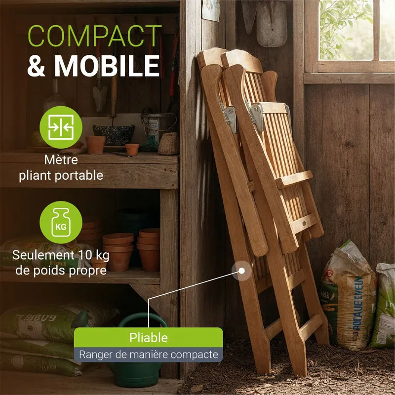 Bain de soleil de jardin résistant aux intempéries en bois huilé