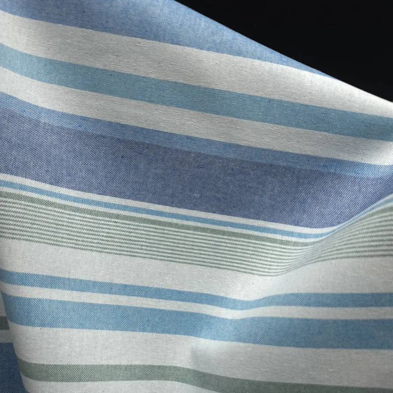 Canevas recyclé à rayures | Vert et bleu | Katia Fabrics