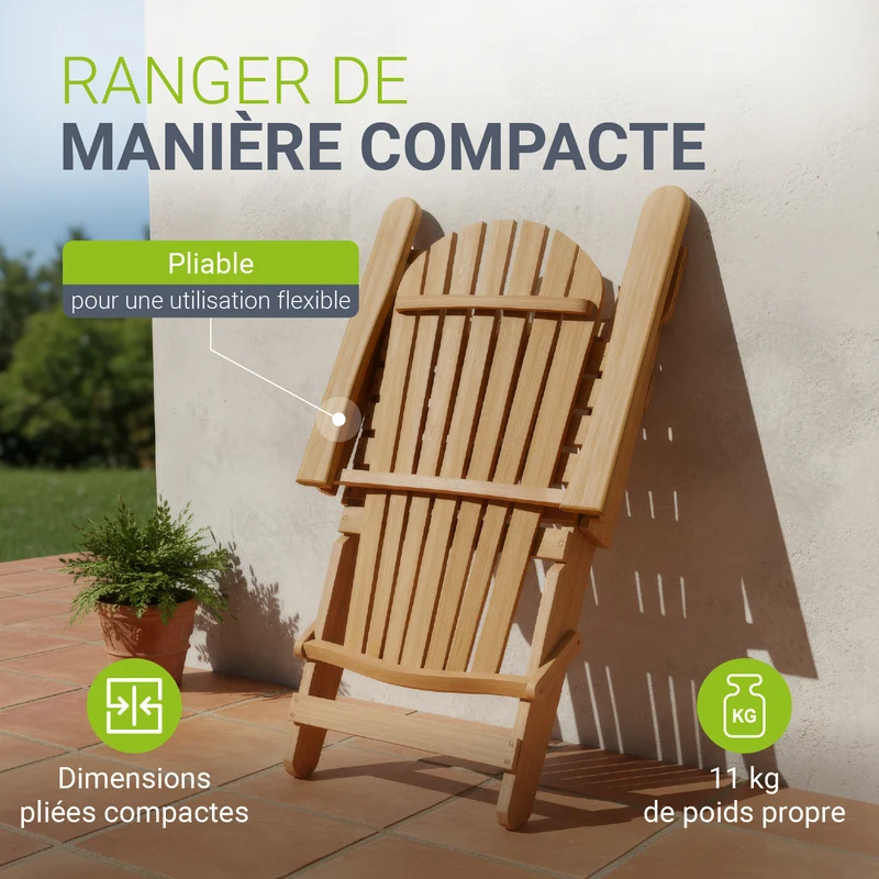 Chaise longue pliante de jardin Korfu