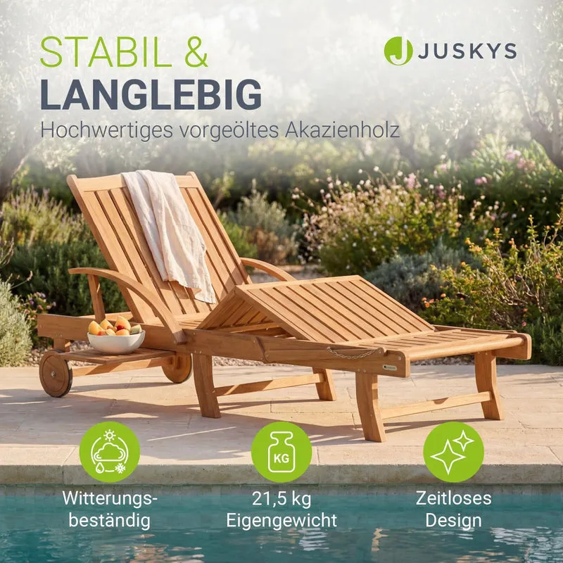 Bain de soleil pliant SunScape en bois d'acacia
