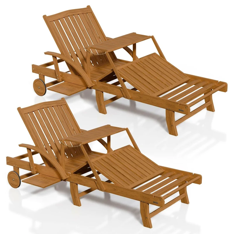 Bain de soleil pliant SunScape en bois d'acacia