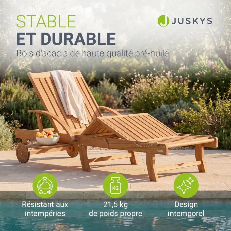 Bain de soleil pliant SunScape en bois d'acacia