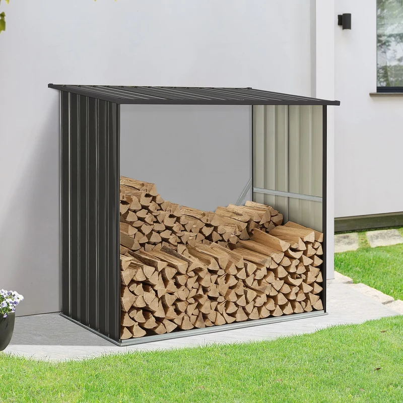 Abri à bois en métal Enno