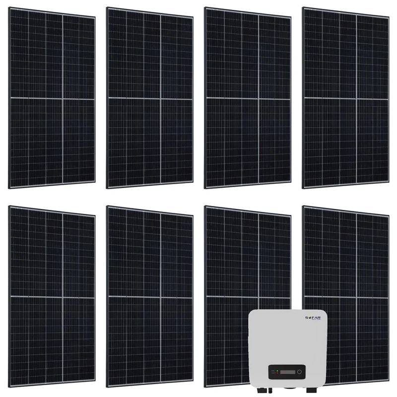 Kit solaire 8 panneaux avec onduleur
