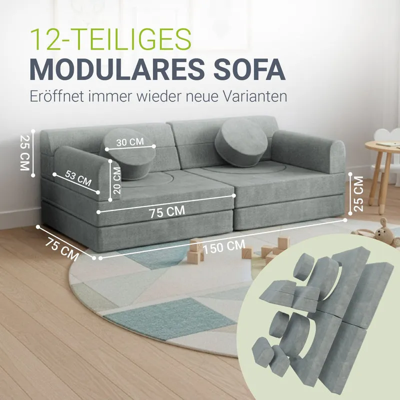 Canapé enfant Kayo en velours côtelé