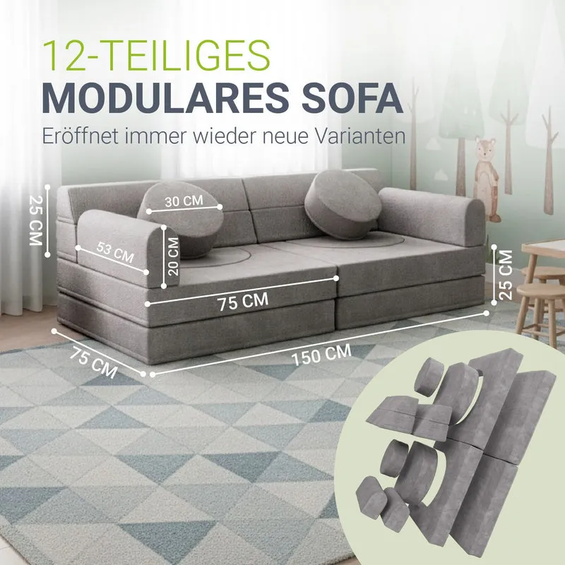 Canapé enfant Kayo en velours côtelé
