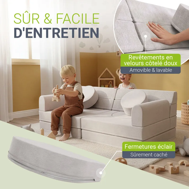 Canapé enfant Kayo en velours côtelé