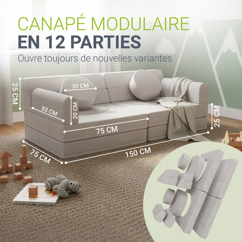 Canapé enfant Kayo en velours côtelé