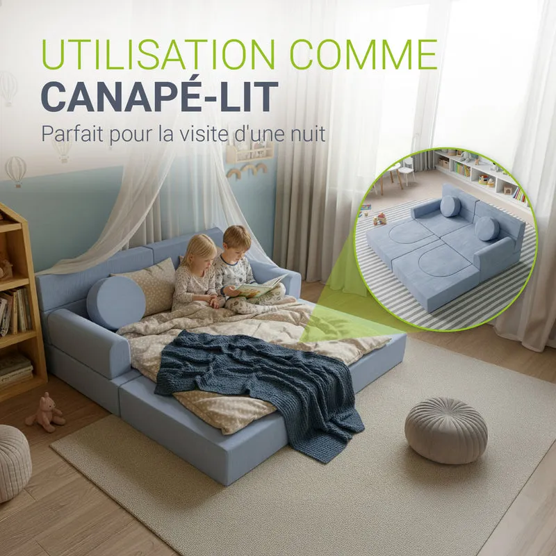 Canapé enfant Kayo en velours côtelé