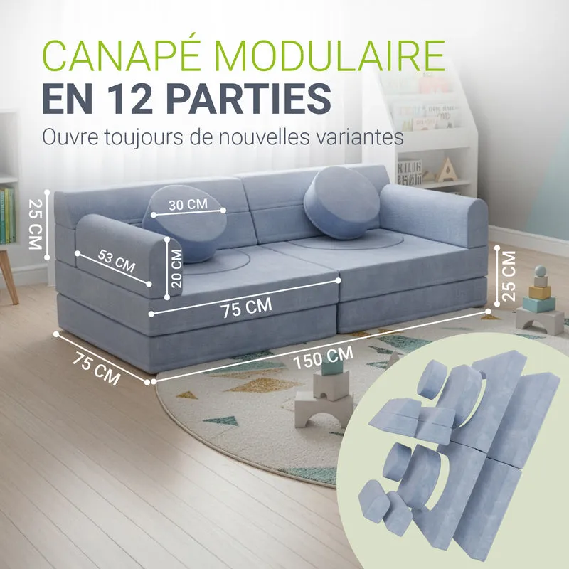 Canapé enfant Kayo en velours côtelé