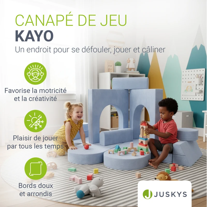 Canapé enfant Kayo en velours côtelé