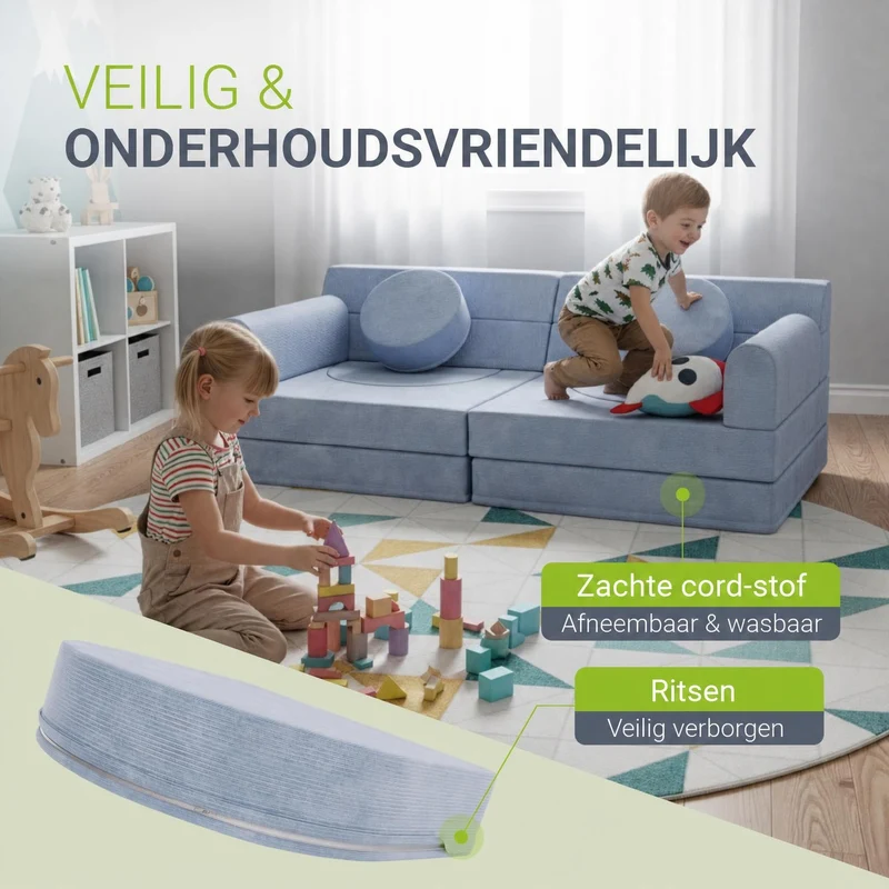 Canapé enfant Kayo en velours côtelé