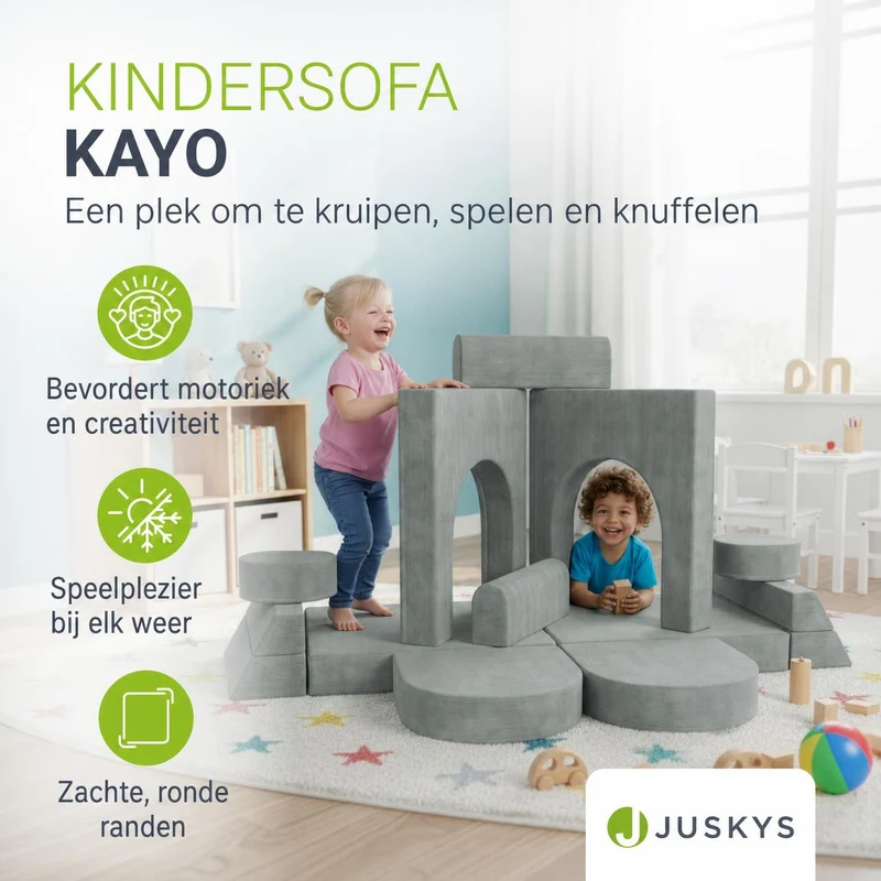 Canapé enfant Kayo en velours côtelé