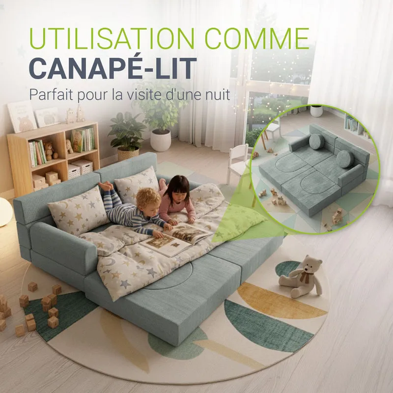 Canapé enfant Kayo en velours côtelé