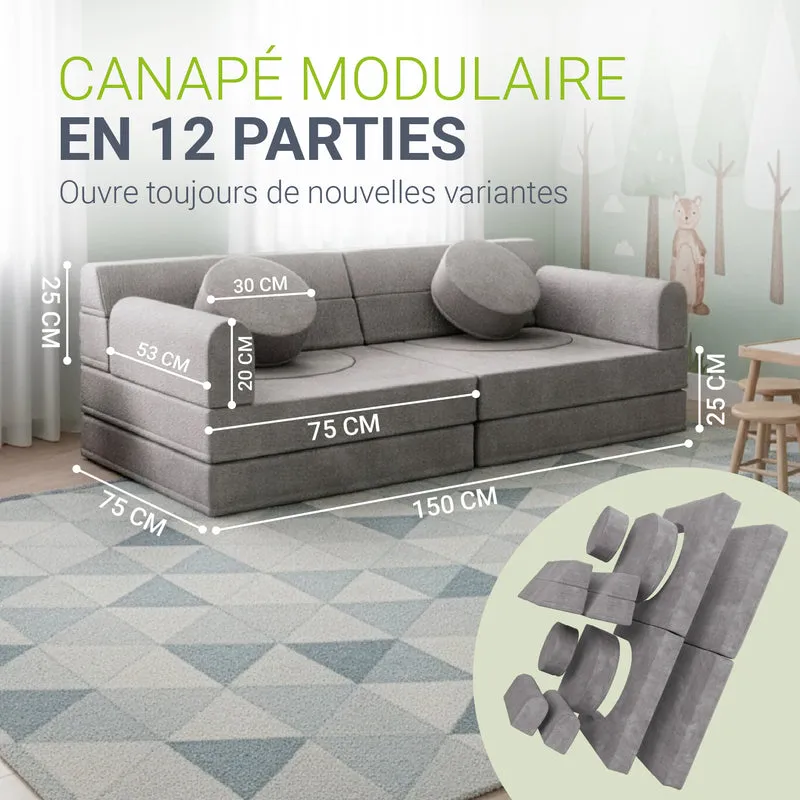Canapé enfant Kayo en velours côtelé