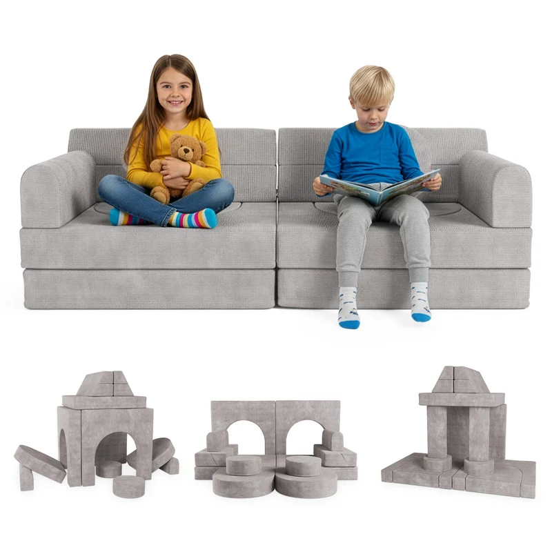 Canapé enfant Kayo en velours côtelé