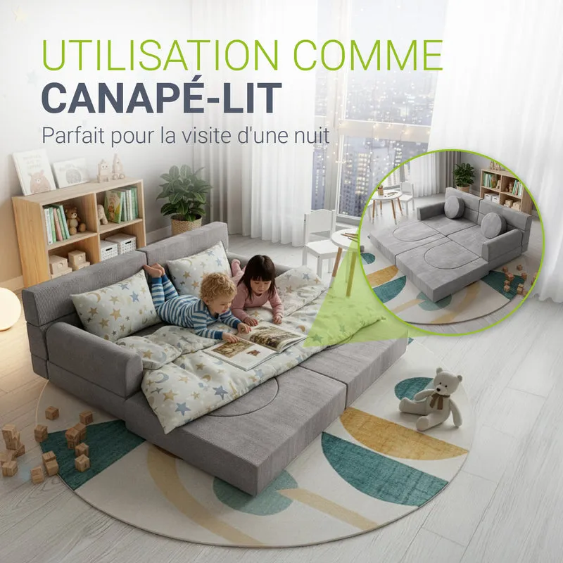 Canapé enfant Kayo en velours côtelé
