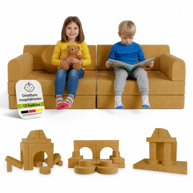 Canapé enfant Kayo en velours côtelé