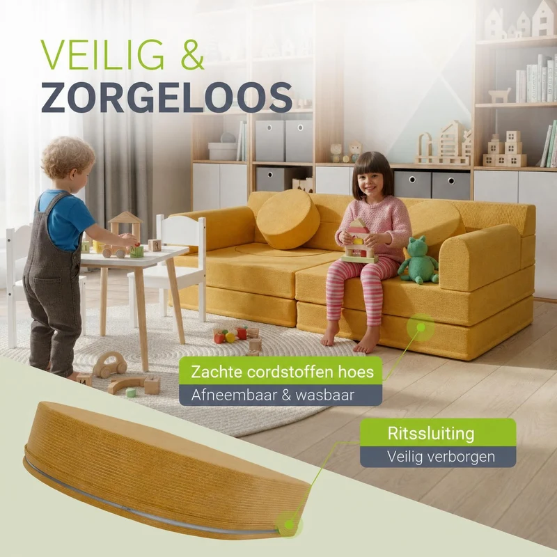 Canapé enfant Kayo en velours côtelé