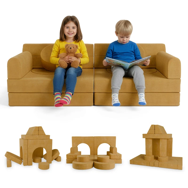 Canapé enfant Kayo en velours côtelé