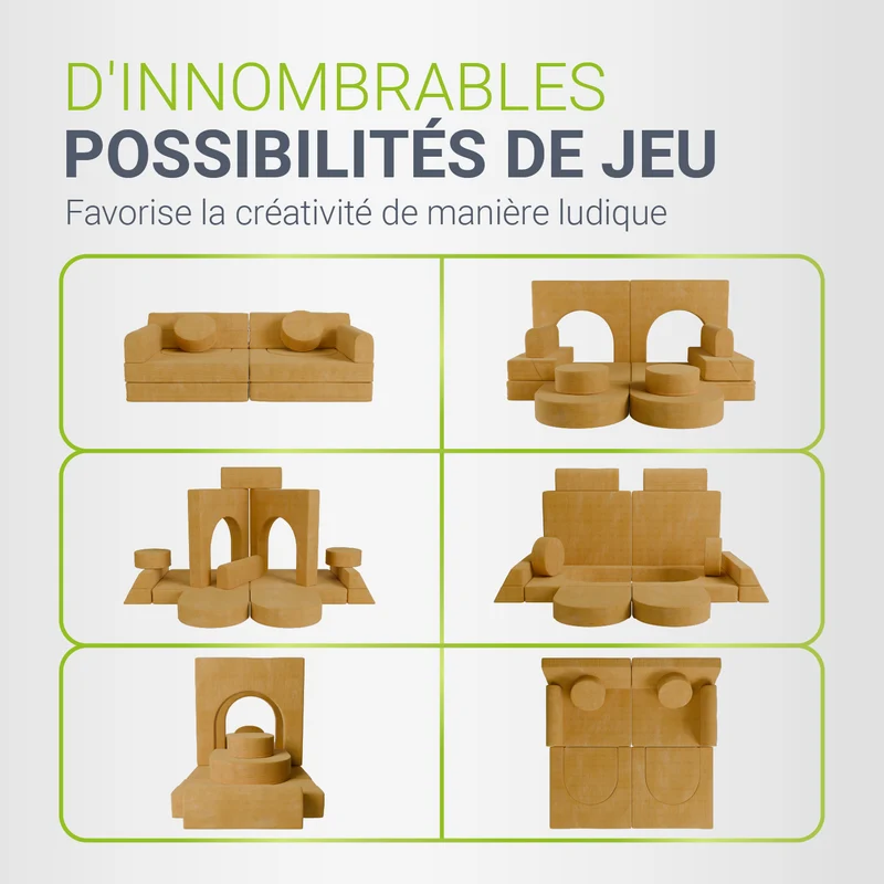 Canapé enfant Kayo en velours côtelé