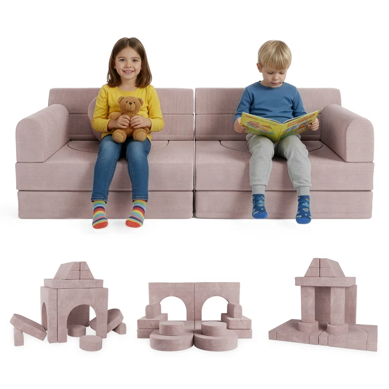 Canapé enfant Kayo en velours côtelé