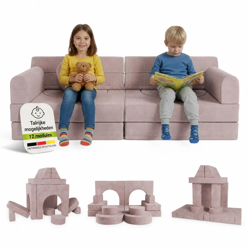 Canapé enfant Kayo en velours côtelé