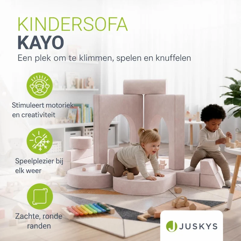 Canapé enfant Kayo en velours côtelé