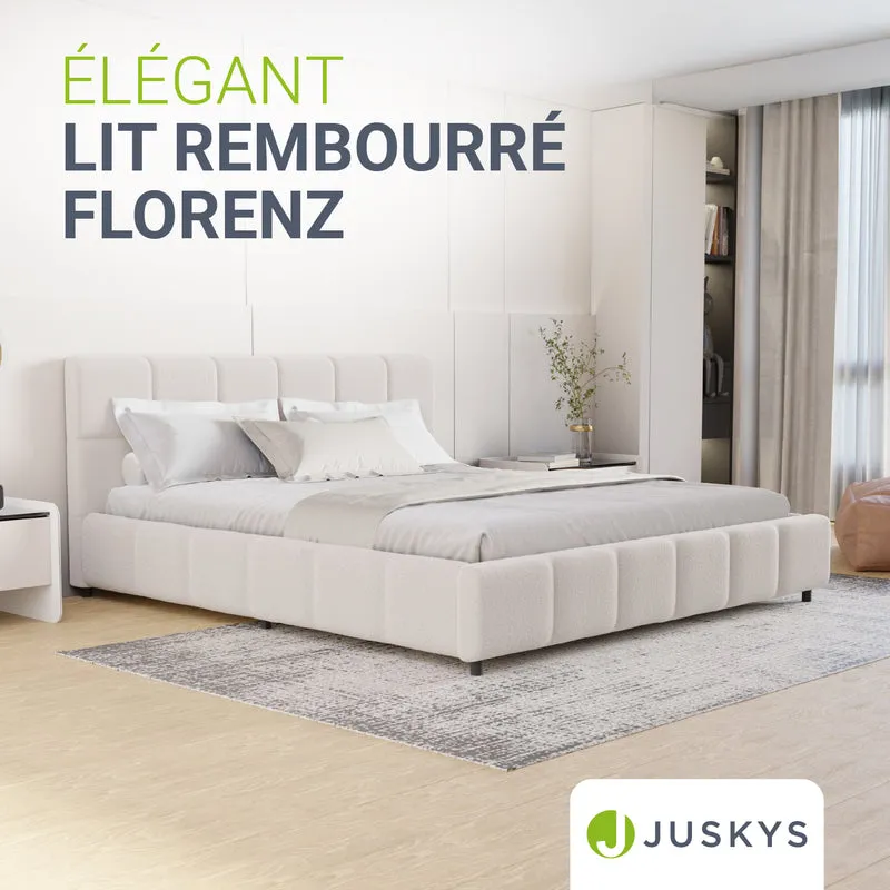 Lit rembourré Florenz en tissu bouclé